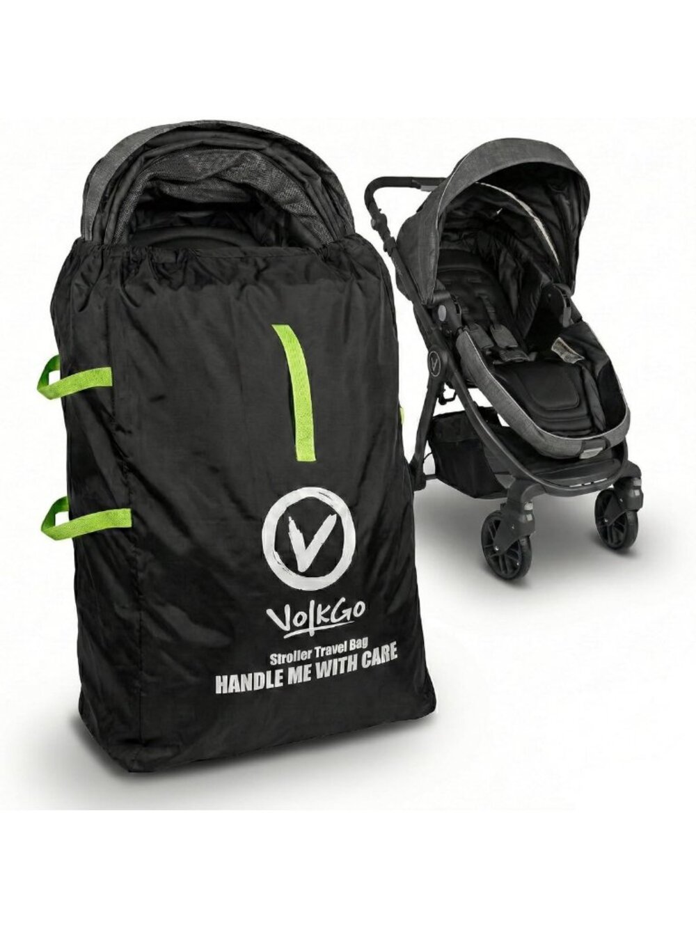 Large Airplane Stroller Bag & Cover - Heavy Duty Travel Gate Check for Jogger